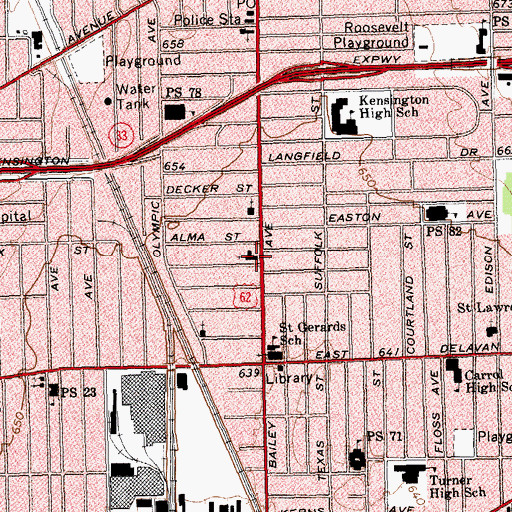 Topographic Map of Church of God of Prophecy, NY