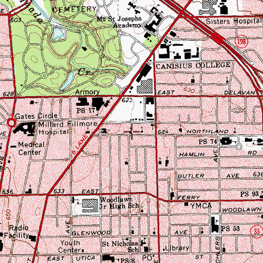 Topographic Map of Cold Spring Bible Chapel, NY