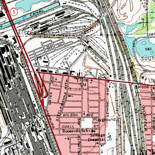 Topographic Map of Ebenezer Baptist Church, NY