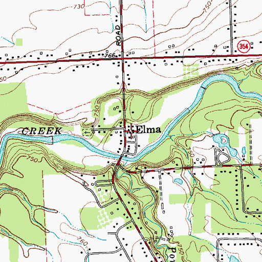 Topographic Map of Elma United Methodist Church, NY