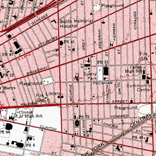 Topographic Map of Emmanuel Temple Seventh Day Adventist Church, NY