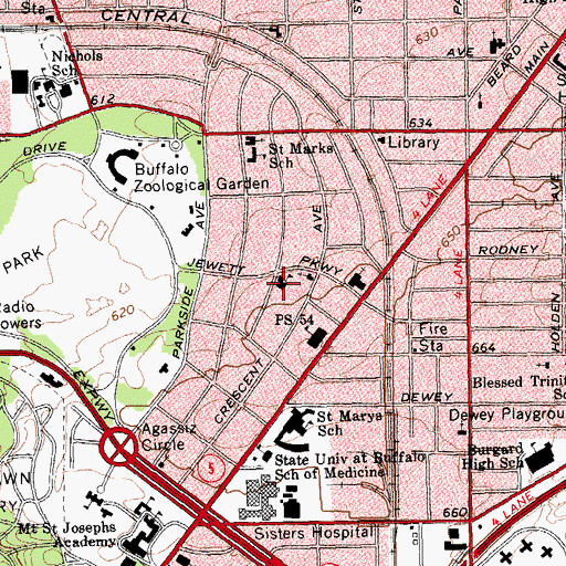 Topographic Map of Episcopal Church of the Good Shepherd, NY