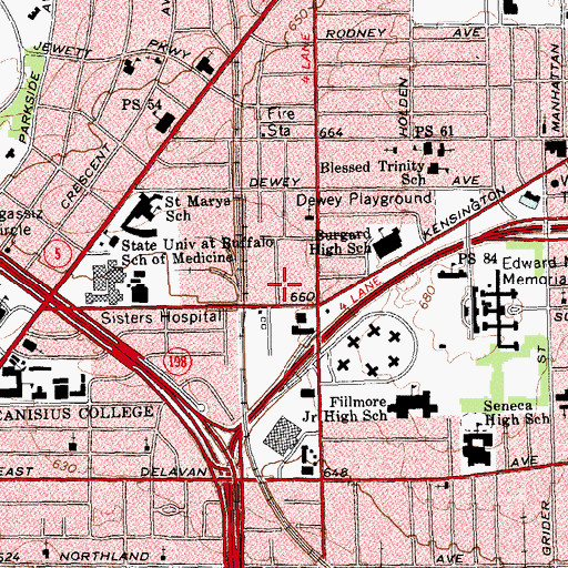 Topographic Map of Eternal Hope Church of God and Christ, NY