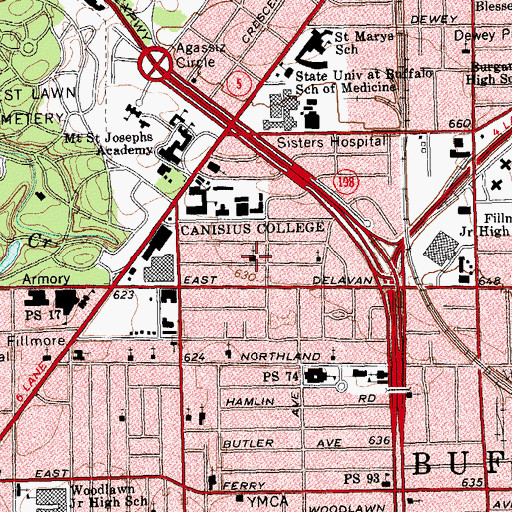 Topographic Map of Evangelistic Temple and Community, NY