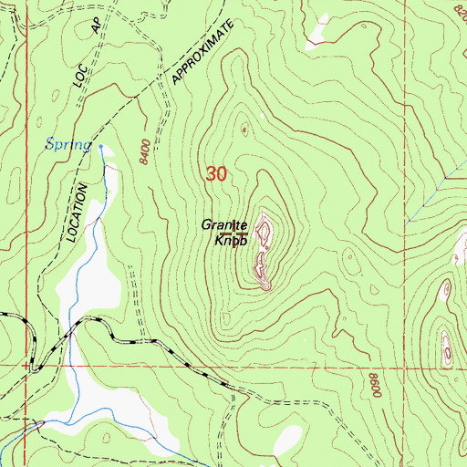 Topographic Map of Granite Knob, CA