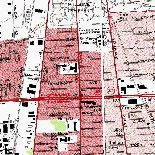 Topographic Map of Faith United Presbyterian Church, NY