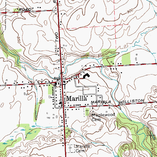 Topographic Map of First Baptist Church of Marilla, NY