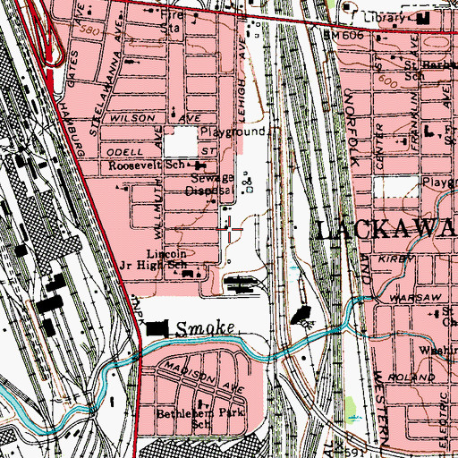 Topographic Map of First Baptist Church, NY