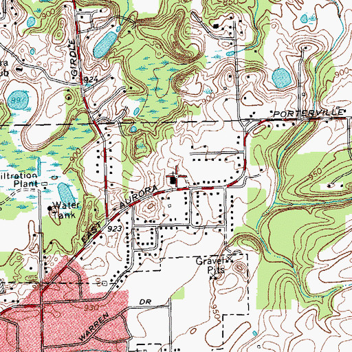 Topographic Map of First Baptist Church of East Aurora, NY