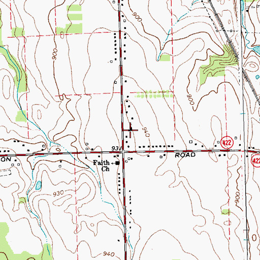 Topographic Map of First Baptist Church of Elma, NY