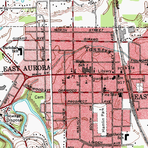Topographic Map of First Church of Christ, NY