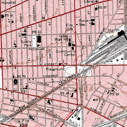 Topographic Map of First Holy Baptist Church, NY