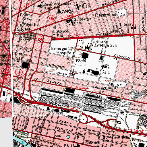 Topographic Map of First Shiloh Baptist Church, NY