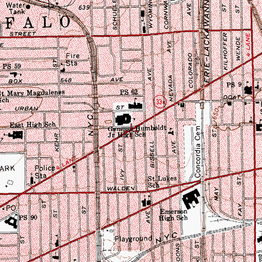 Topographic Map of First Timothy Baptist Church, NY