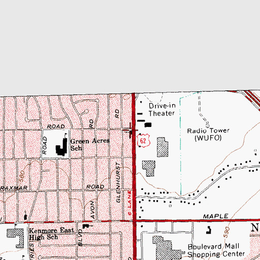 Topographic Map of First Trinity Lutheran Church, NY