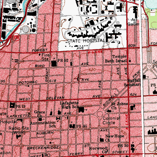 Topographic Map of First United Methodist Church, NY