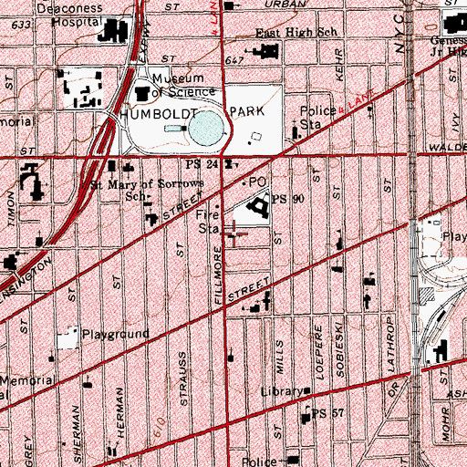 Topographic Map of Fountain of Life Seventh Day Adventist Church, NY