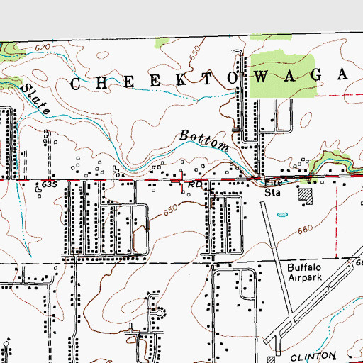 Topographic Map of French Road Baptist Church, NY