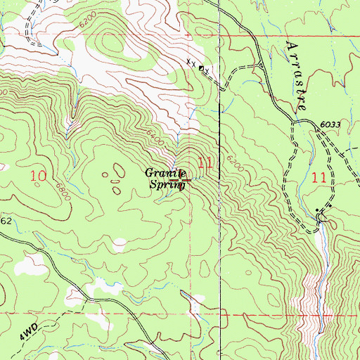 Topographic Map of Granite Spring, CA