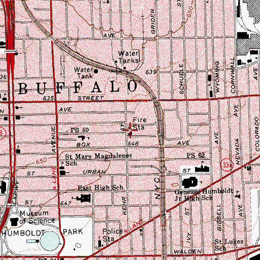 Topographic Map of Glenwood Avenue Church of Christ, NY