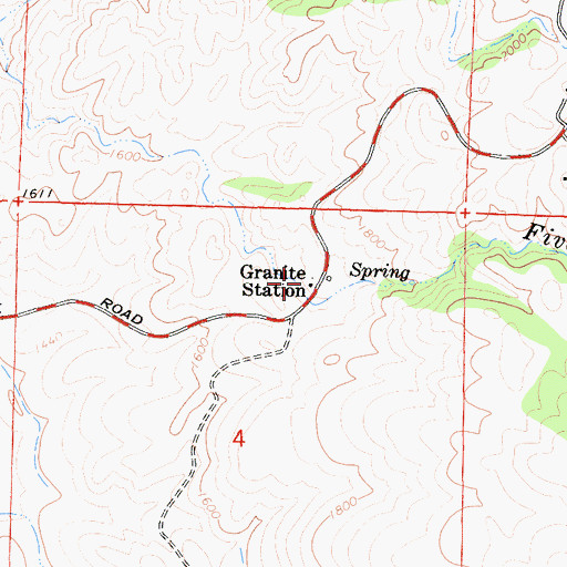 Topographic Map of Granite Station, CA