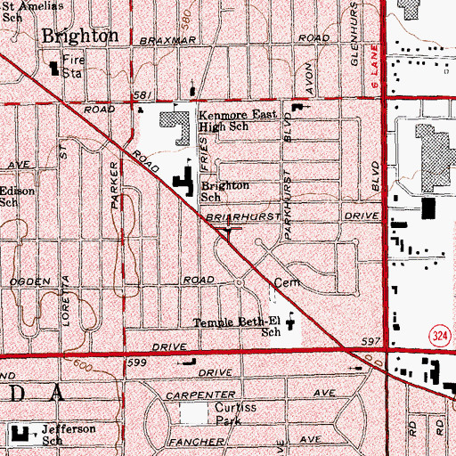 Topographic Map of Grace Baptist Church, NY
