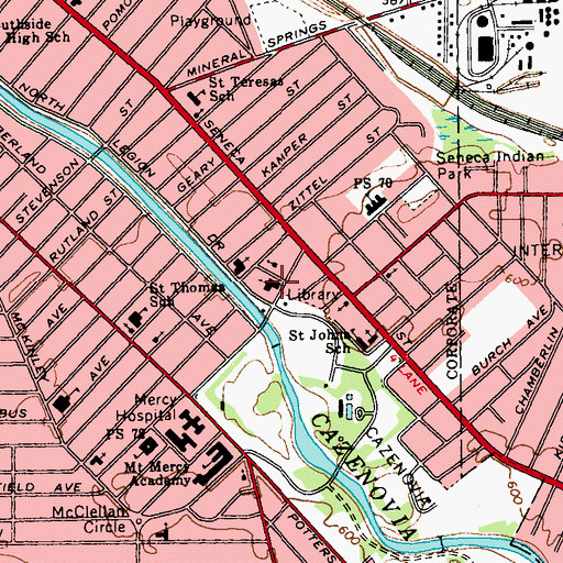 Topographic Map of Grace Lutheran Church, NY