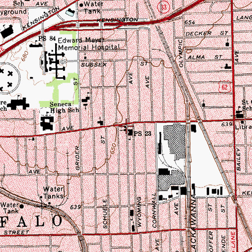 Topographic Map of Grace United Church of Christ, NY