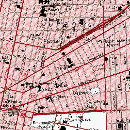 Topographic Map of Greater Faith Temple Church of God, NY