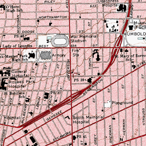 Topographic Map of Greater Refuge Temple, NY