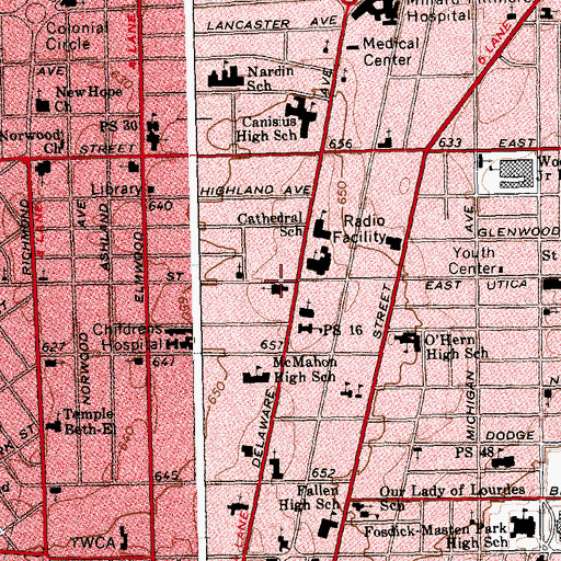 Topographic Map of Hellenic Orthodox Church, NY