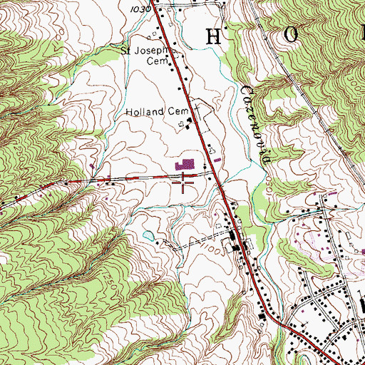 Topographic Map of Holland United Methodist Church, NY