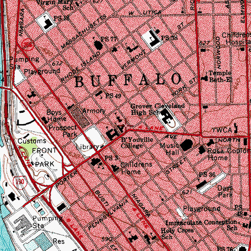 Topographic Map of Holy Angels Church, NY