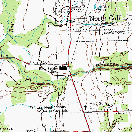 Topographic Map of Holy Spirit Roman Catholic Church, NY