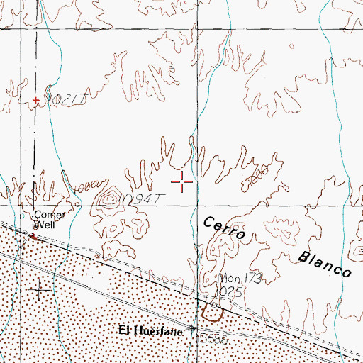 Topographic Map of Cerro Blanco, AZ