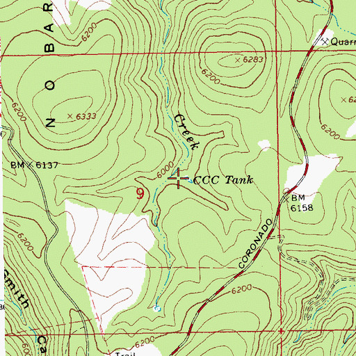 Topographic Map of CCC Tank, AZ