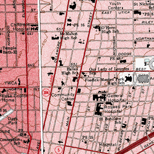 Topographic Map of Holy Trinity Lutheran Church, NY