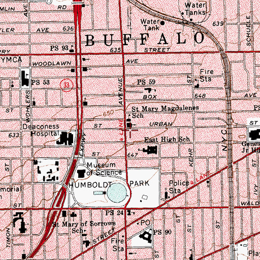 Topographic Map of Hopewell Baptist Church, NY