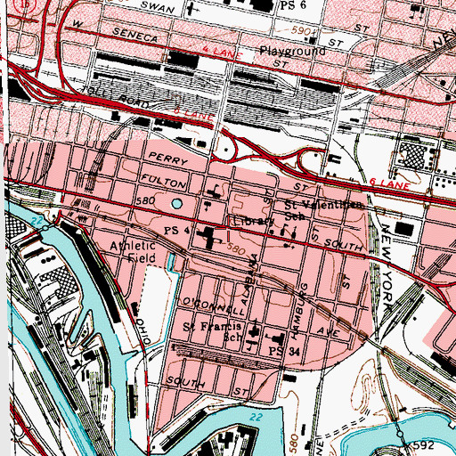 Topographic Map of Iglesia Alta de Salvacion, NY