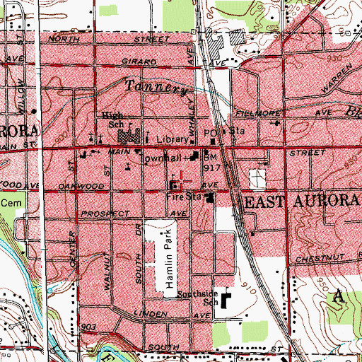 Topographic Map of Immaculate Conception Roman Catholic Church, NY