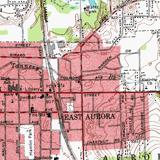 Topographic Map of Immanuel Lutheran Church, NY