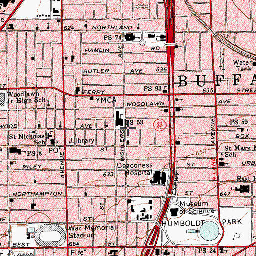 Topographic Map of Jerusalem Baptist Church, NY