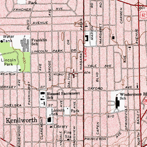 Topographic Map of Kenilworth United Church of Christ, NY
