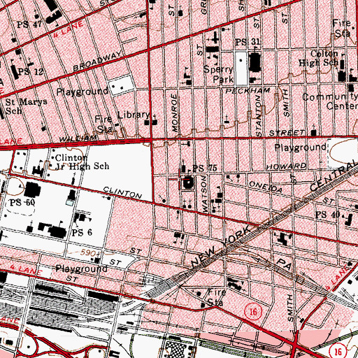 Topographic Map of King Solomon Holiness Church, NY