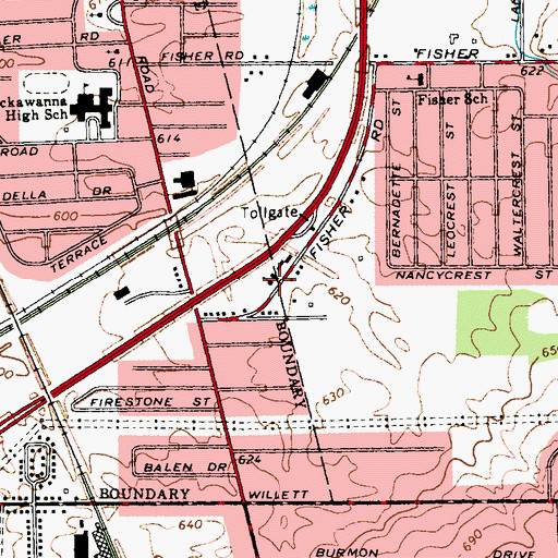 Topographic Map of Kingdom Hall of Jehovah's Witnesses, NY