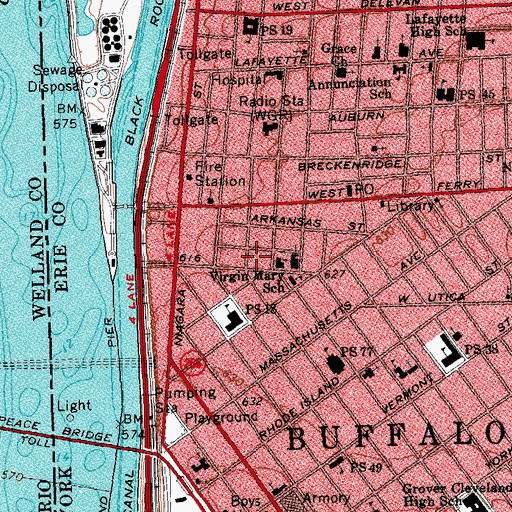 Topographic Map of Kingdom Hall of Jehovah's Witnesses, NY