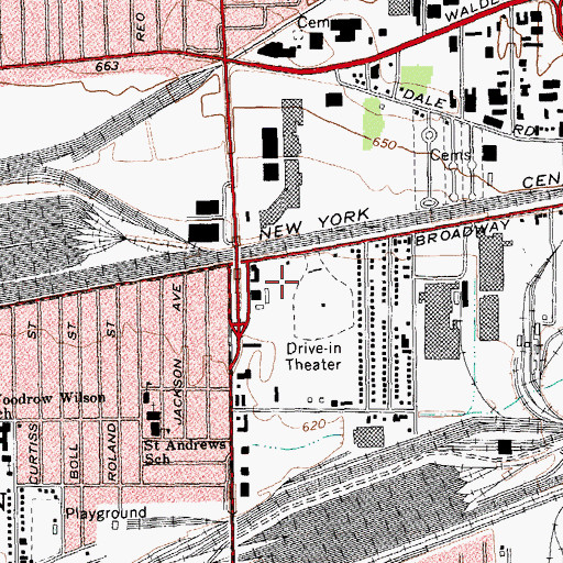 Topographic Map of Kingdom Hall of Jehovah's Witnesses, NY