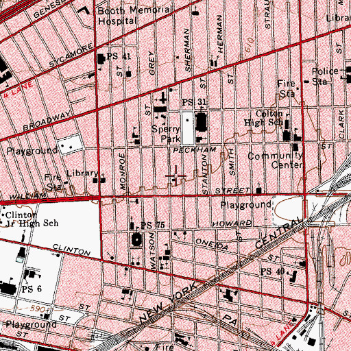 Topographic Map of Kingdom Hall of Jehovah's Witnesses, NY
