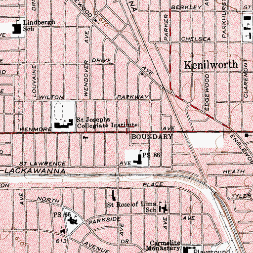 Topographic Map of Kingdom Hall of Jehovah's Witnesses, NY