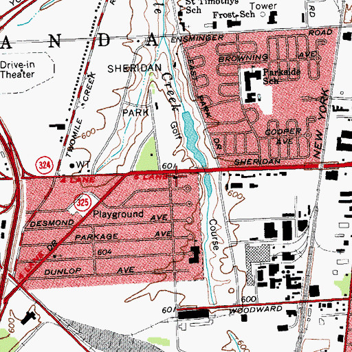 Topographic Map of Korean Church of Buffalo, NY